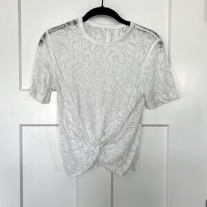 Lululemon White Crop Tee Shirt Size 2/4